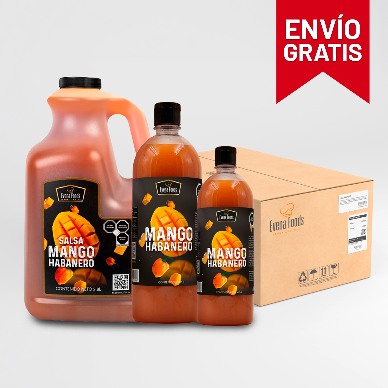 Salsa Mango Habanero Evena Foods - Caja